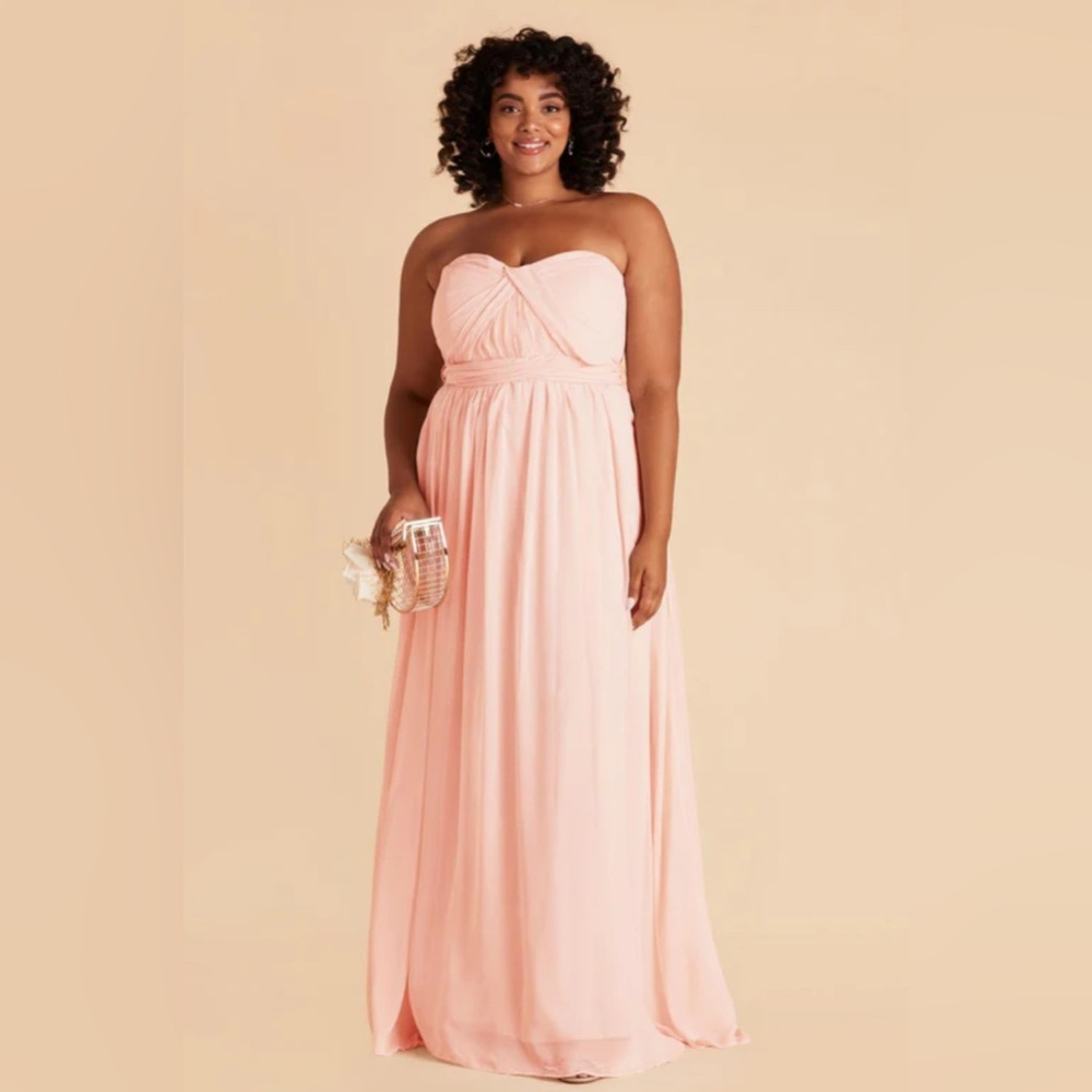 Birdy Grey Grace Convertible Bridesmaids Dress Chiffon Blush Pink Size XL